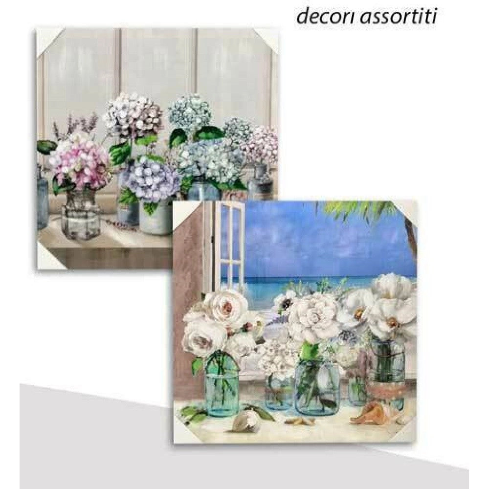 Trade Shop - Quadro Quadretto Decorativo 45x45x1,8cm Tela Su Legno Deluxe Decori Ass. 806872 -