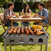 Barbecue a Carbonella Portatile e Compatto 63x34x63cm per Giardino Campeggio e Picnic