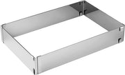 Stand per torta rettangolare, struttura estensibile, forma rettangolare, acciaio inossidabile, adatto per torte, mousses, tiramisù. Dimensioni: 27,7*18*5cm.
