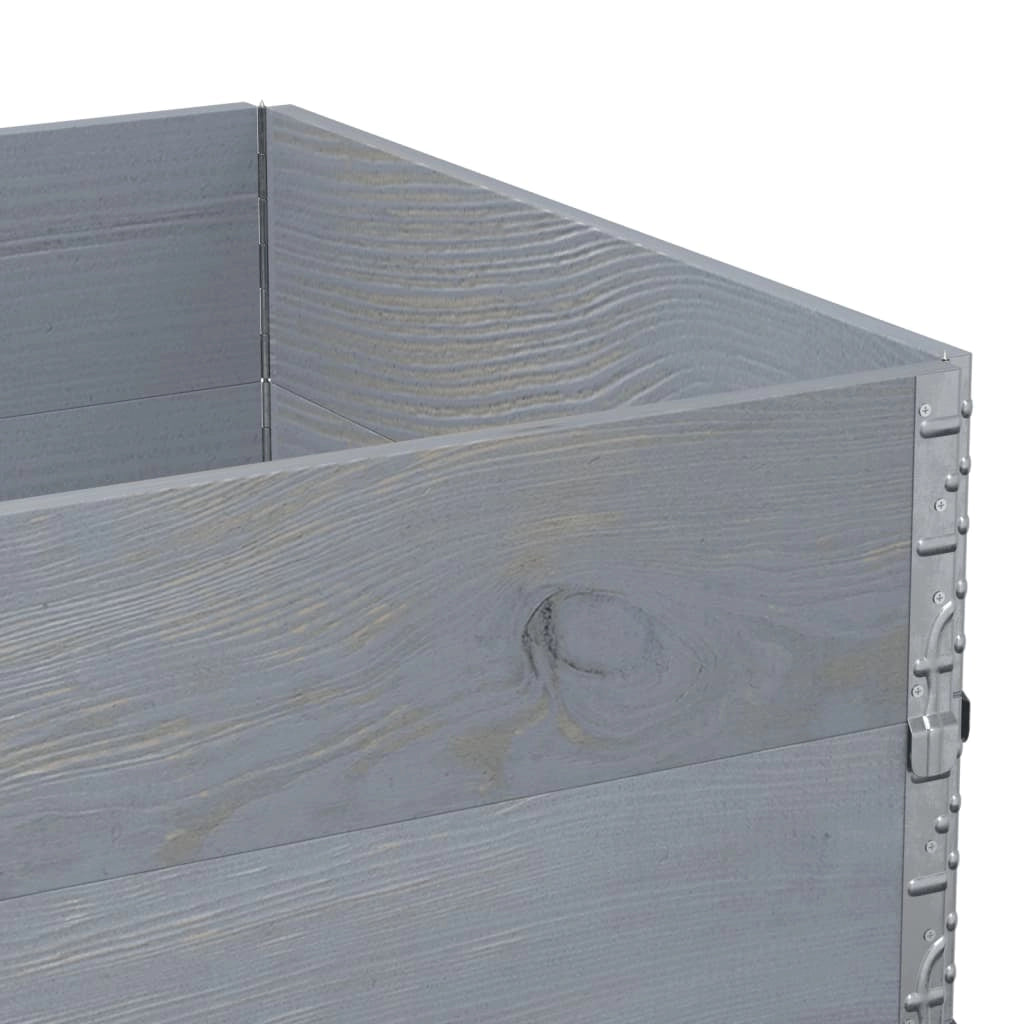 Vassoio per fioriera aiuola rialzata piante fiori terrazza giardino 120 x 80 cm legno massello di pino grigio 02_0037407
