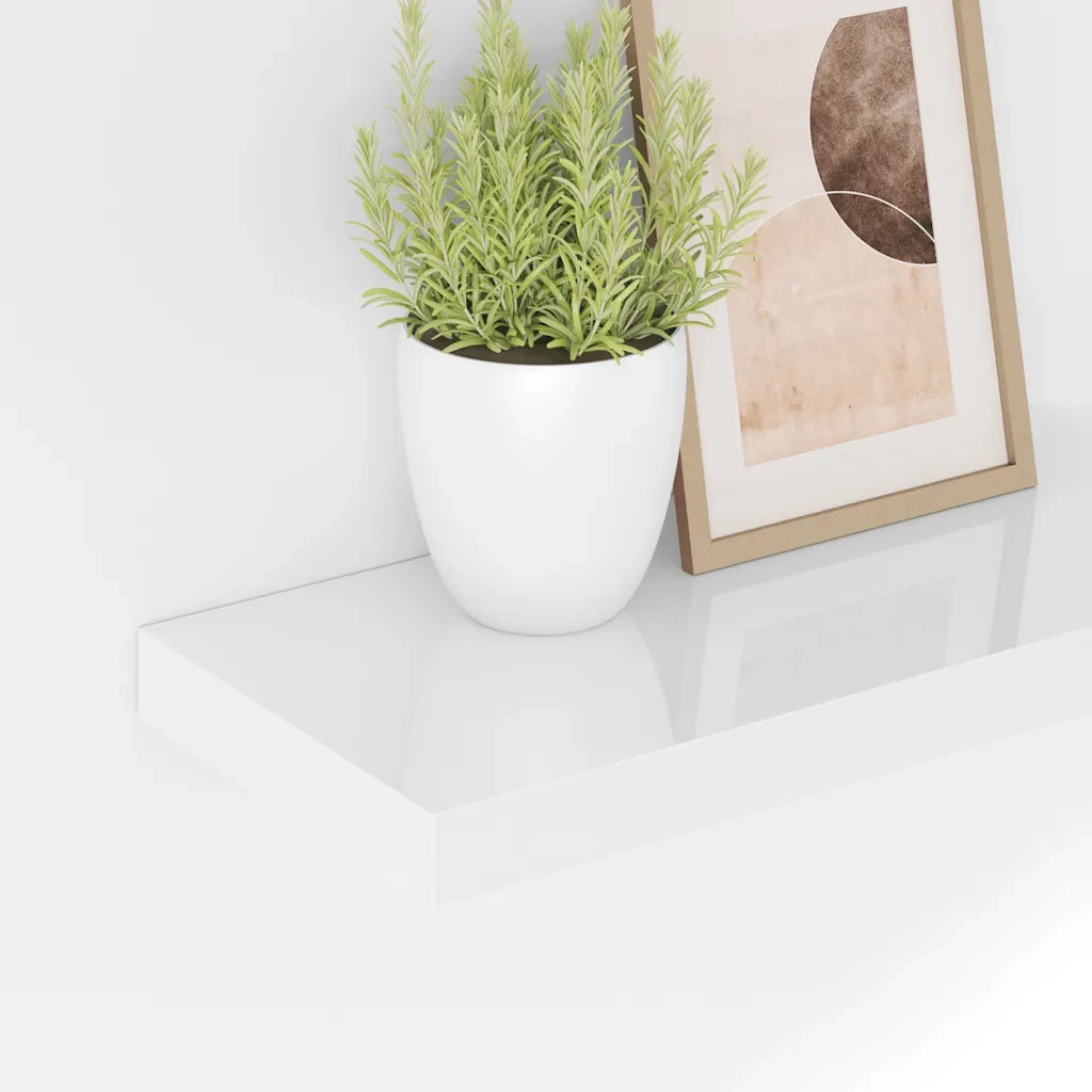 Scaffali a Parete 4 pz Bianco Lucido 40x23x3,8 cm in MDF 323744