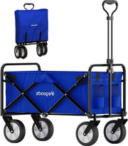 Carrello pieghevole per bambini - carrello da giardino con carrello - carrello trasportabile pieghevole - carrello da spiaggia pieghevole fino a 80 kg - 94 litri - 98 x 45 cm - blu
