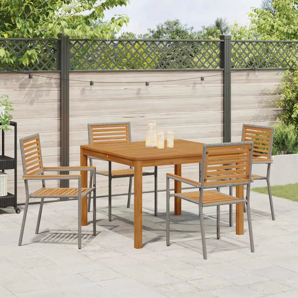 Set da Pranzo per Giardino 5 pcs Grigio 3365533