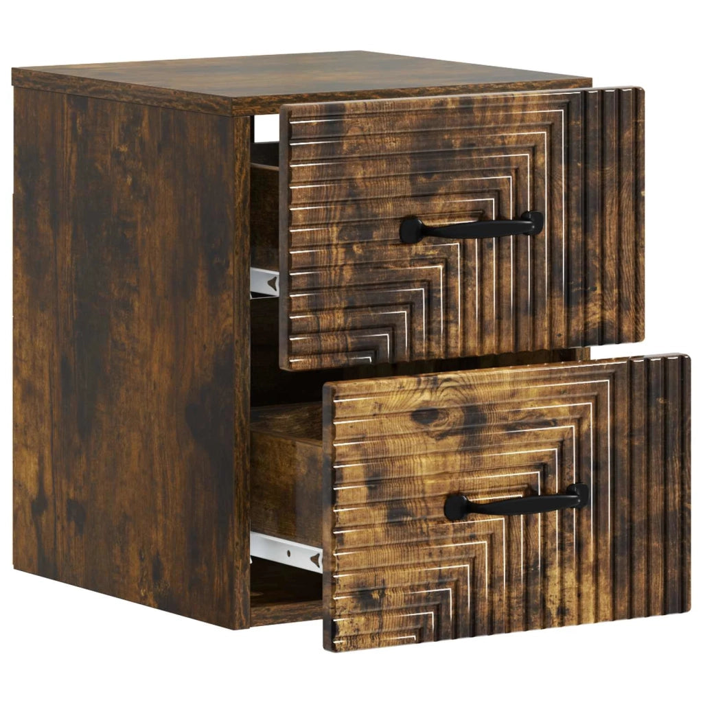 Mobiletto da notte a muro 2 pcs Rovere Fumo 34,5 x 33 x 40 cm 898646
