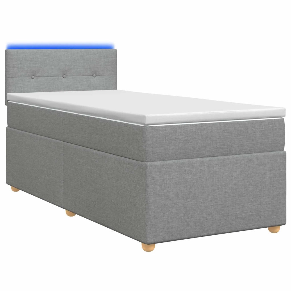 Letto box spring con materasso Grigio Chiaro 100 x 200 cm 3452352