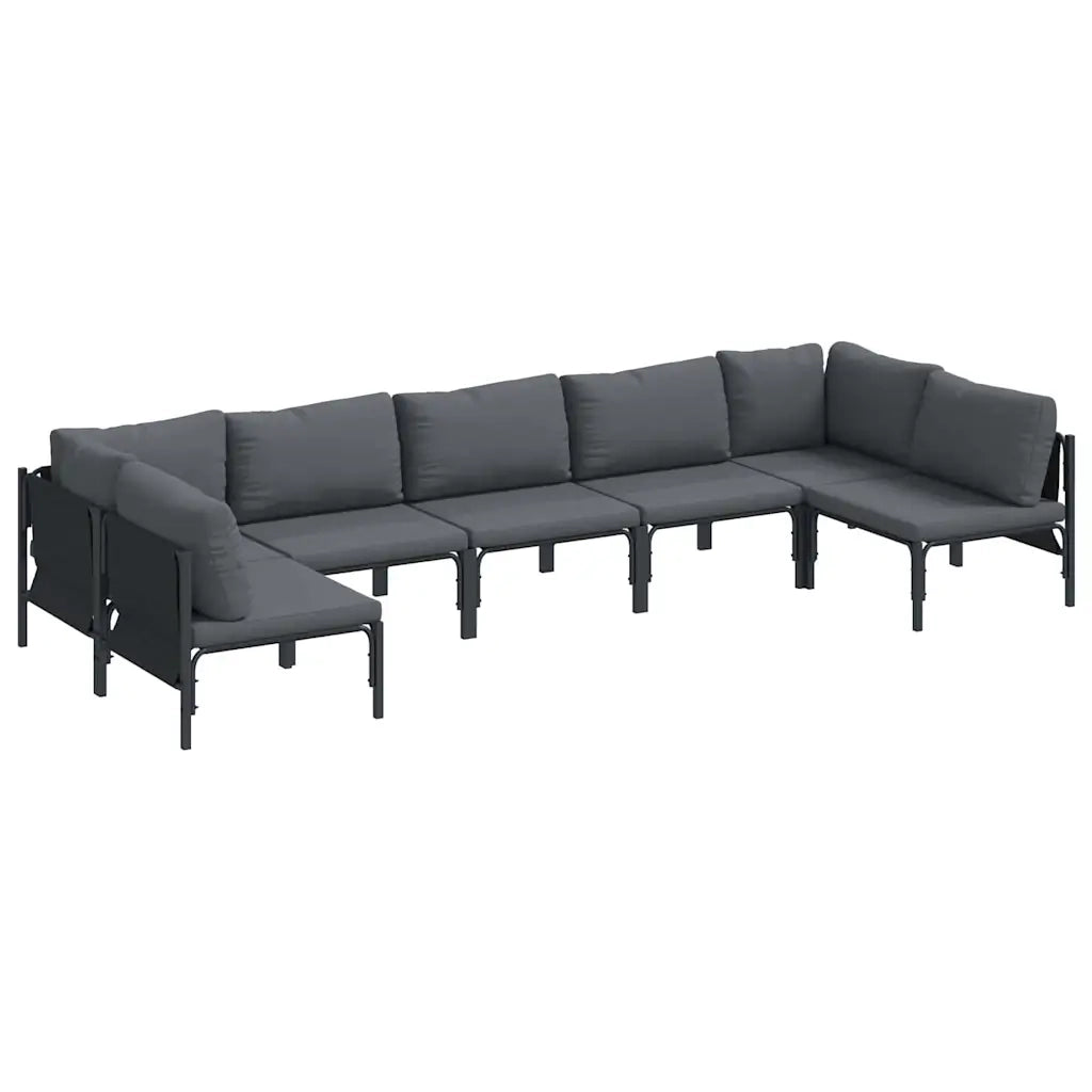 vidaXL Set Divano da Giardino 7 pcs Antracite Acciaio