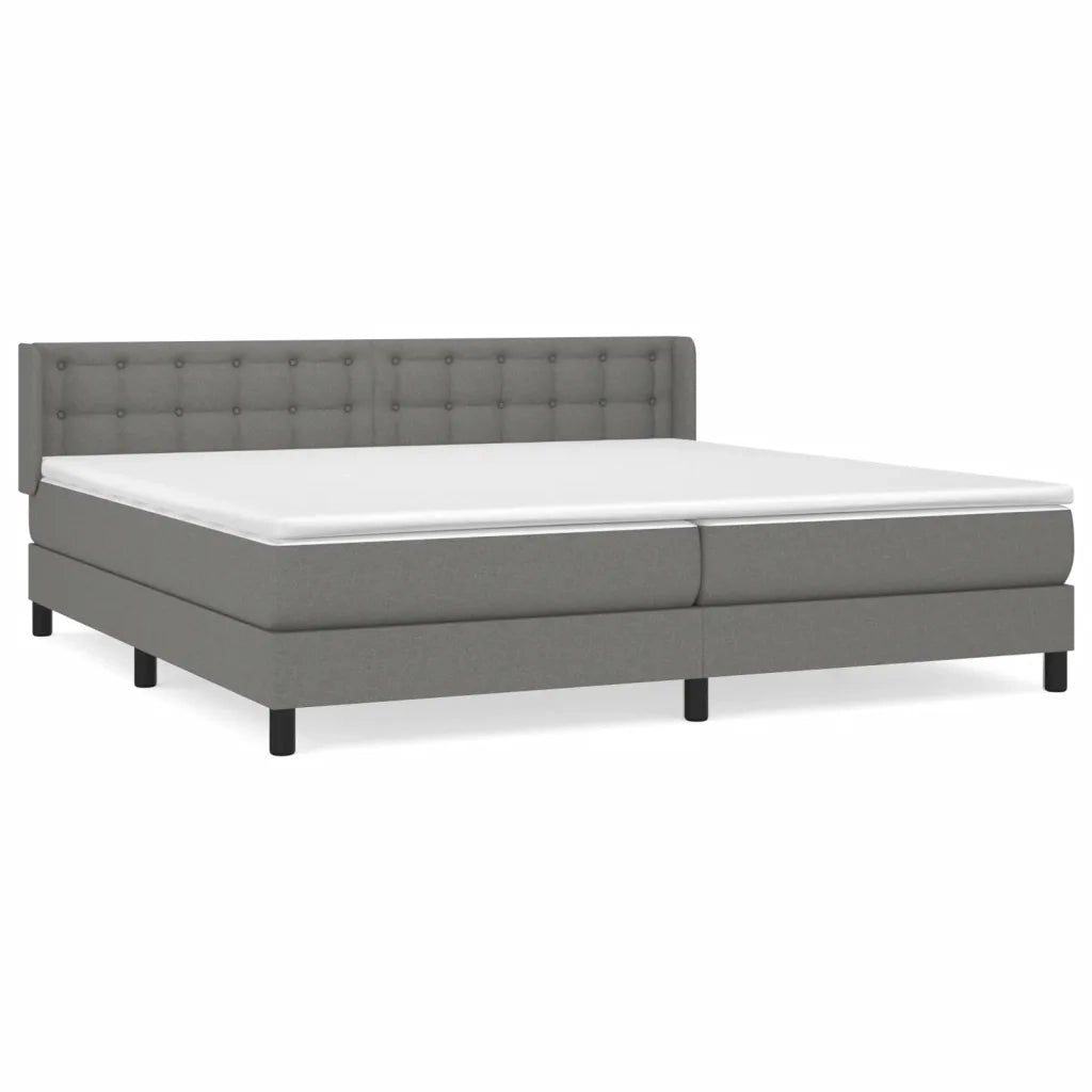 Giroletto a Molle con Materasso Grigio Scuro 200x200 cm Tessuto cod mxl 63456
