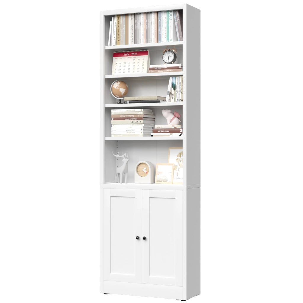 LIBRERIA CON PORTA E RIPIANI REGOLABILI 180,34 x 60 x 23,4 cm METALLO BIANCO