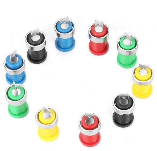 Set di connettori banana per pannello - 10 pezzi - Diverse colori - Connesi di alta qualità - Ideale per audio - Adatto per...