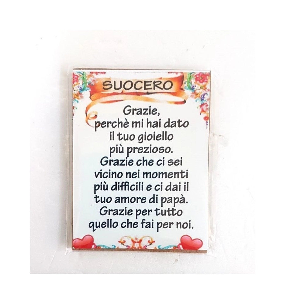 Trade Shop - Calamita Magnete Magnetino Rettangolare Idea Regalo Frasi Dedica Suocero -