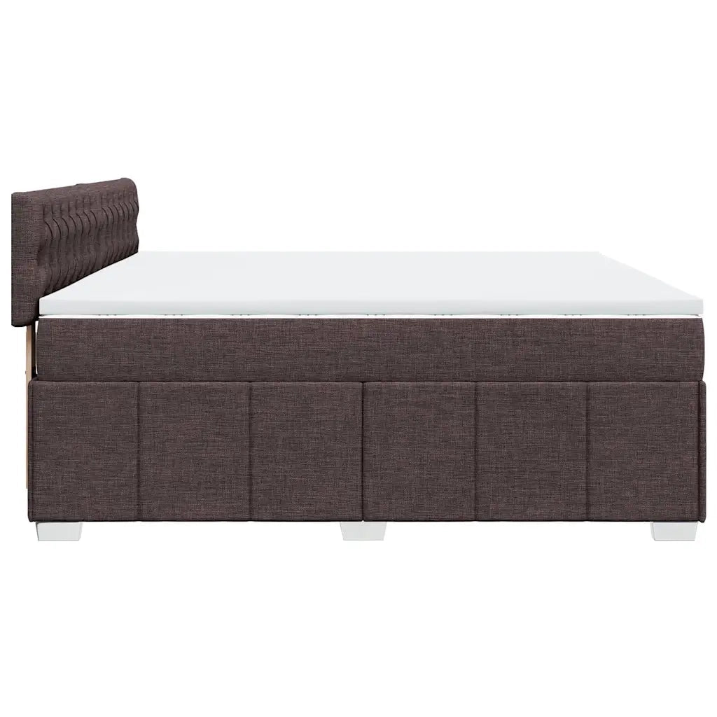 Giroletto a Molle con Materasso Marrone Scuro 200x200cm Tessuto 3289485