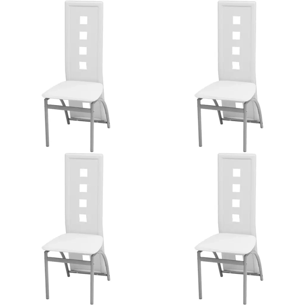 Sedie da Pranzo 4 pz Bianche in Similpelle cod mxl 31526