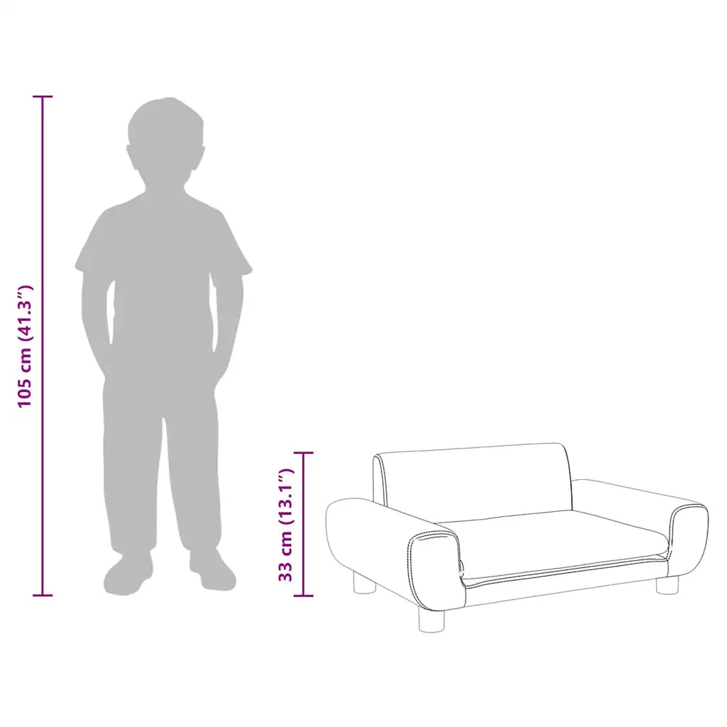 Divano per Bambini Marrone 70x45x33 cm in Velluto 3196391