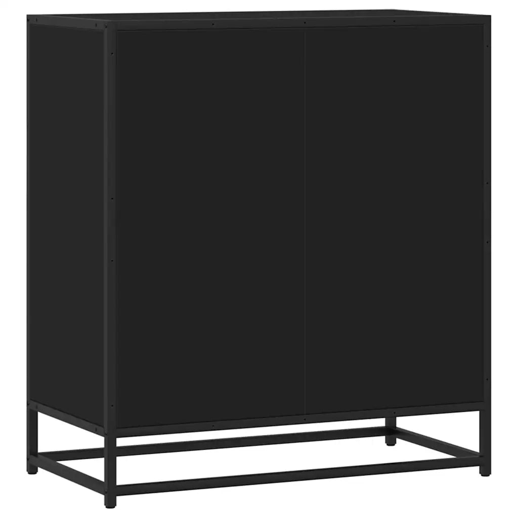 Credenza Rovere Nera 68x35x76 cm in Legno Multistrato