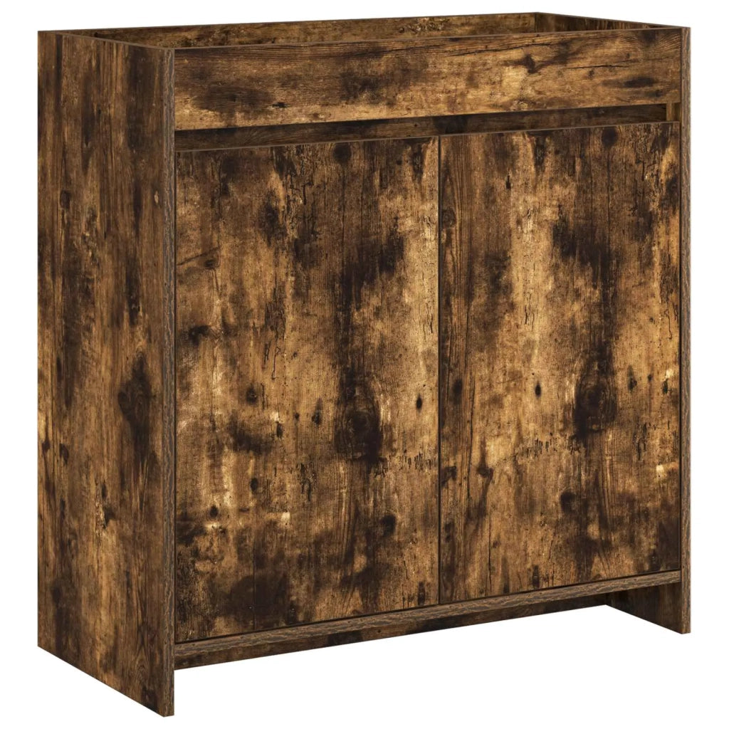 Mobiletto da Bagno Sotto Lavabo Rovere Fumo 78,5 x 37,5 x 81 cm