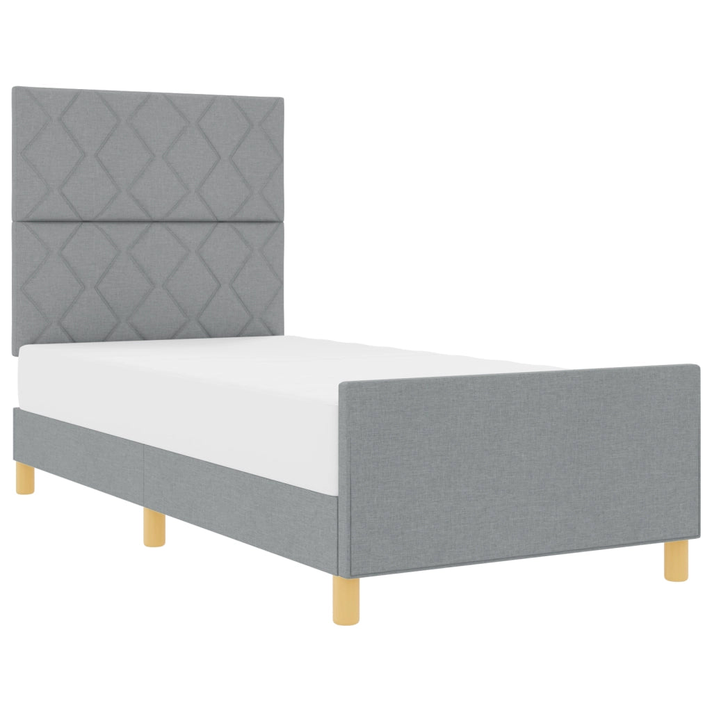 Struttura Letto  Grigio chiaro 100x200 cm Tessuto