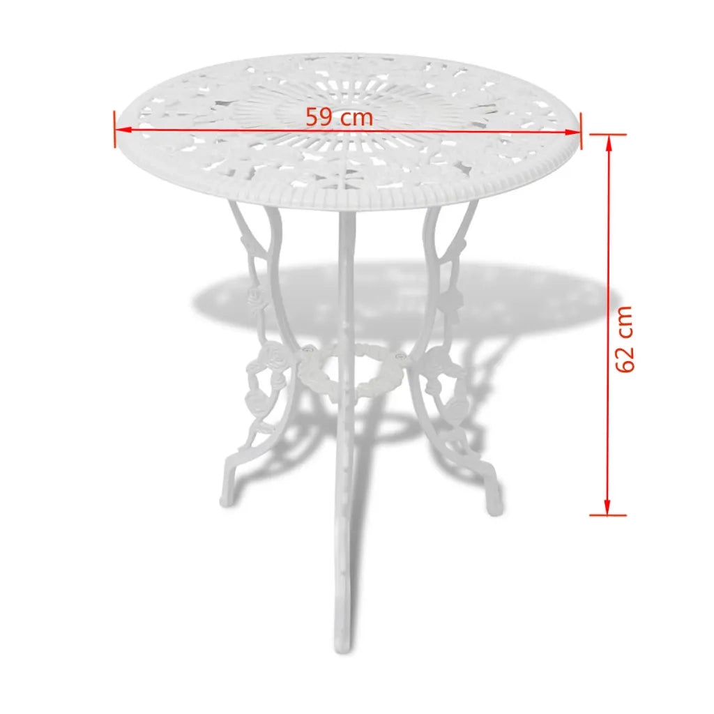 Set da Bistrot 3 pz | Set Salotto da Giardino in Alluminio Pressofuso Bianco