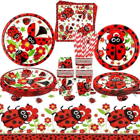 Servizio di Tavola per Festa con Carrozzino di Cigno - 20 pezzi - Piatti 9/7 Pollici - Tazze di Carta - Decorazione di Festa - Festa di Compleanno - Disegno Caramellato - Servizio di Festa