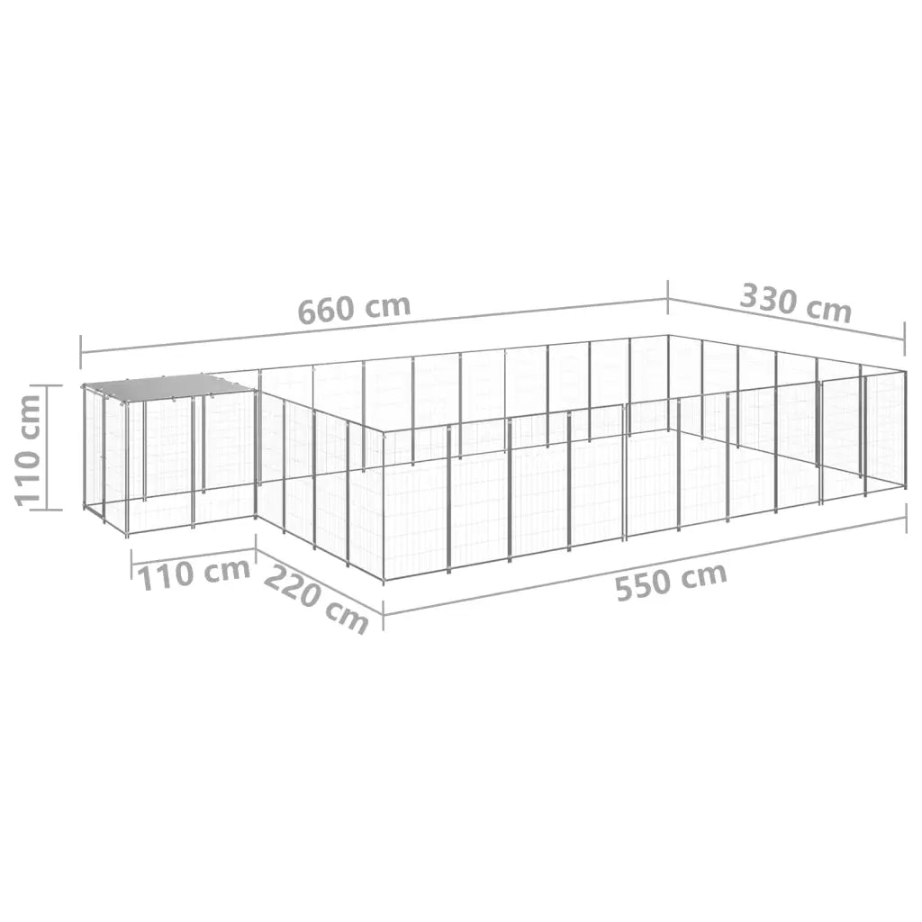 Gabbia per Cani Argento 19,36 mÂ² in Acciaio   cod mxl 48558