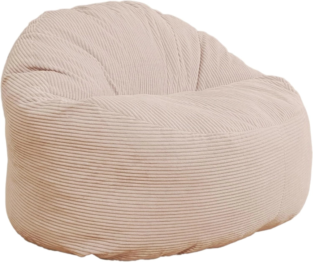 Pouf Poltrona Sacco in Velluto a Coste Larghe - Morbido e Confortevole - Imbottitura in Schiuma, Ottimo Supporto per la Schiena - Pouf Divano Gigante (100 cm, Grigio Chiaro)