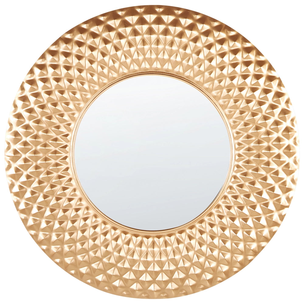 Specchio moderno rotondo da parete decorativo in metallo oro 60 cm ingresso camera da letto