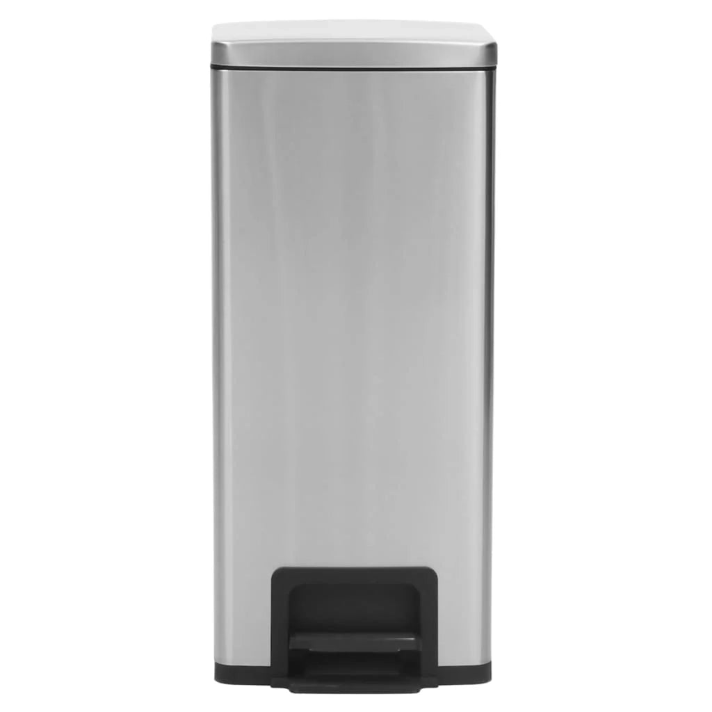 Pattumiera a pedale anti-impronta da 30 litri acciaio inossidabile argento argento 02_0043857