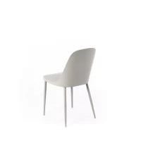 E-STYLO Sedia in polipropilene grigio chiaro e gambe in metallo grigio chiaro, 46cm X 55cm H. 80cm.