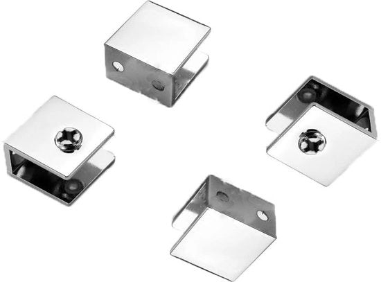 Supporti per Pannelli 4 pezzi - Raccordo in Acciaio - Sostegno per Pannelli in Legno/Vetro - Installazione Facile - Solida - Spazievitore - Sostegni per Pannelli
