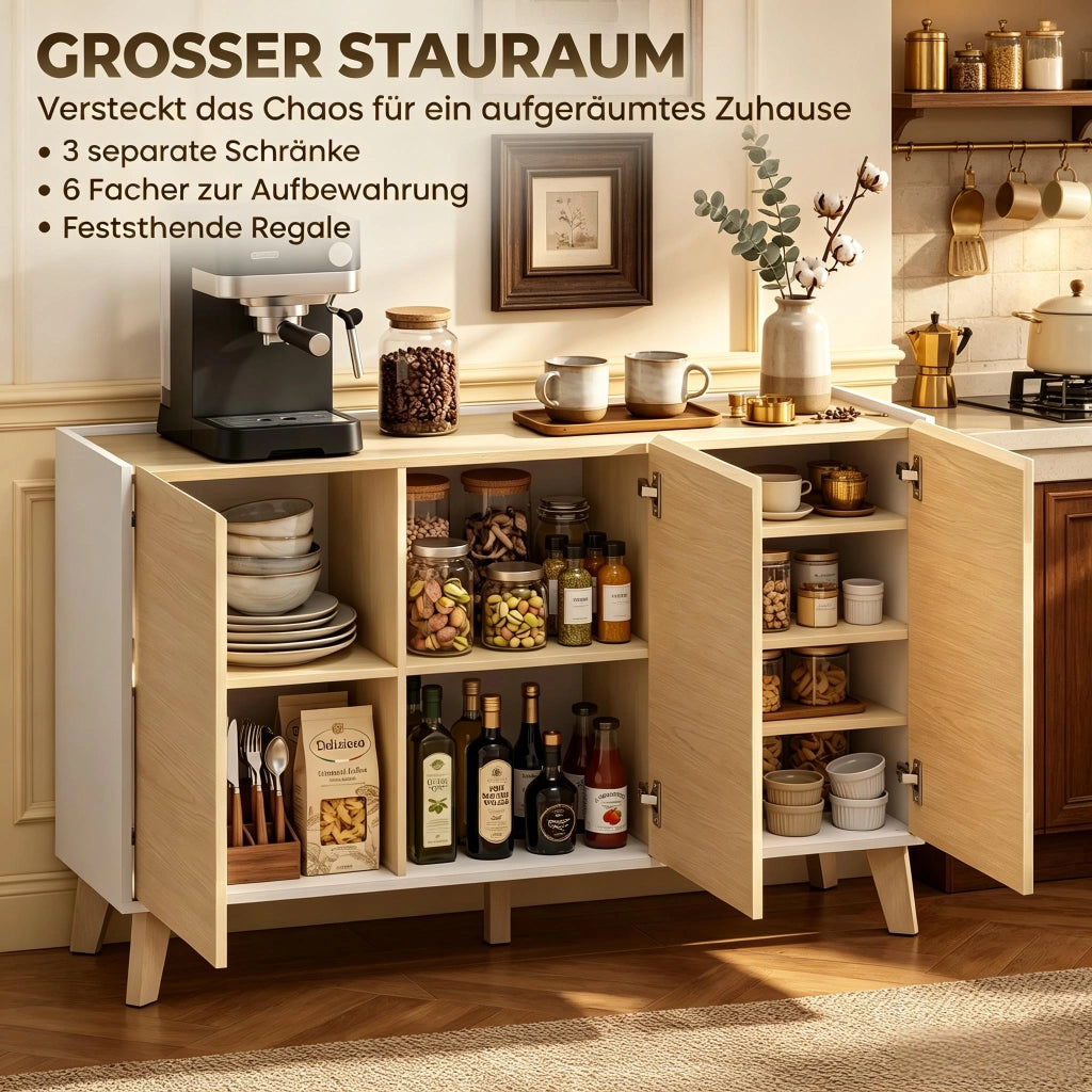 MADIA Nordica 120 cm Naturale/Bianco in MDF