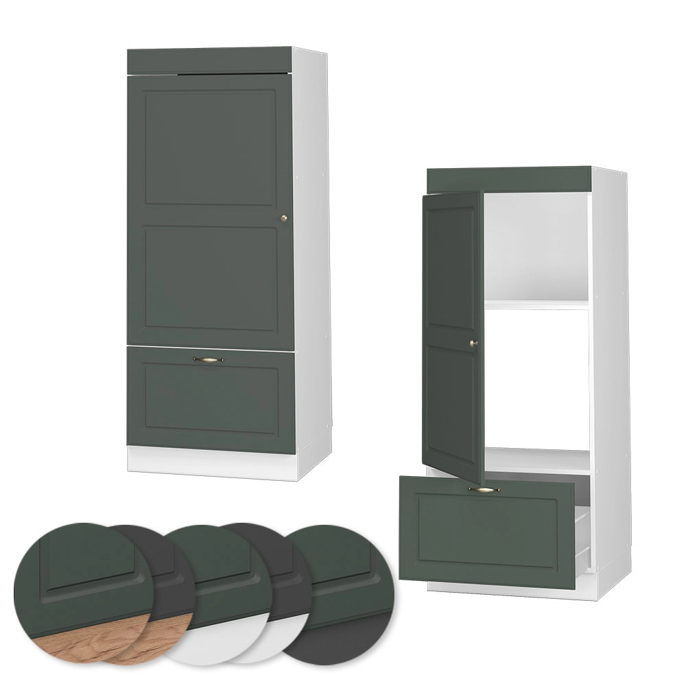 Mobile cucina microonde Fame-Line Verde-oro rustico/Bianco 60 cm Vicco