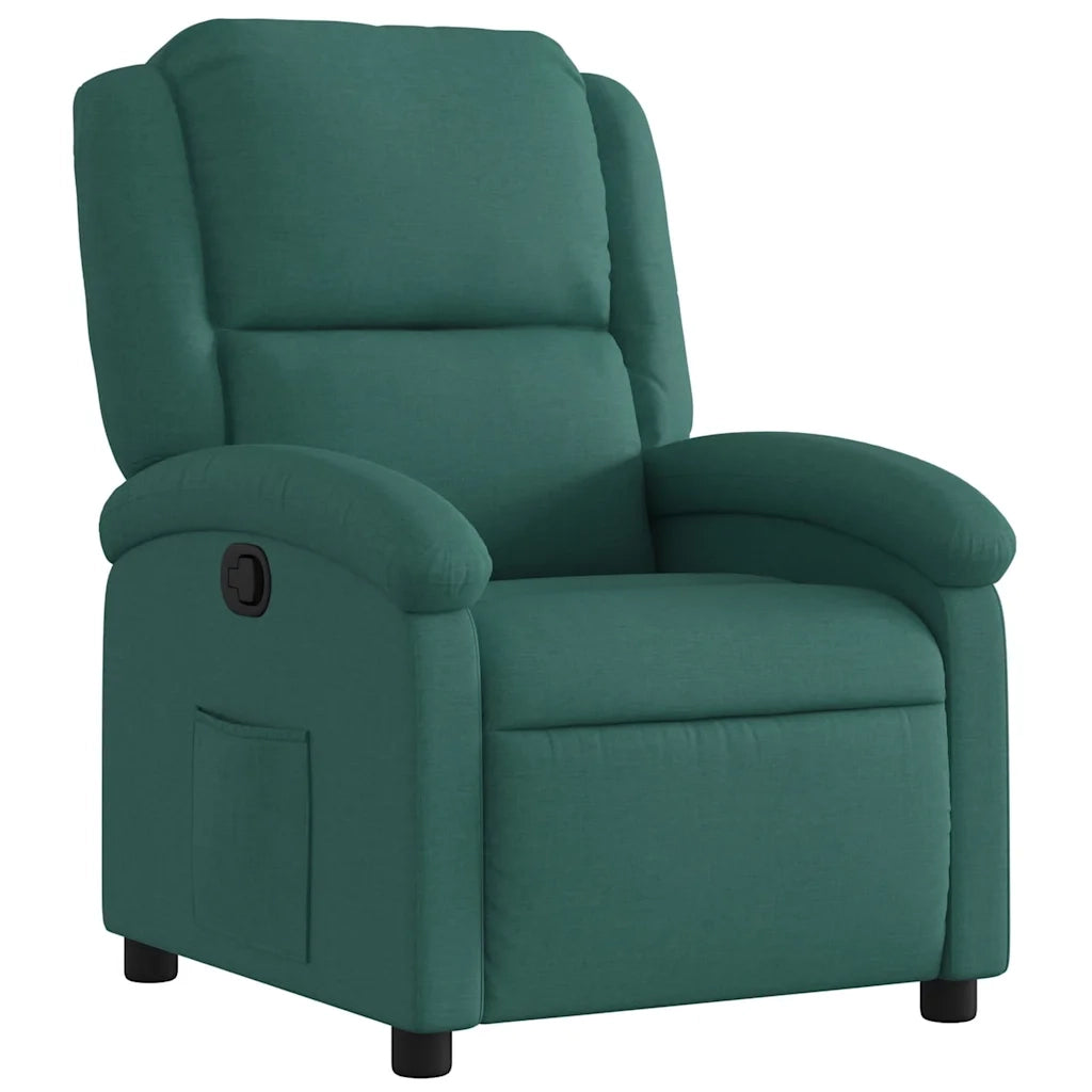Divano Sedia-Poltrona Reclinabile in Tessuto Verde Scuro 455720