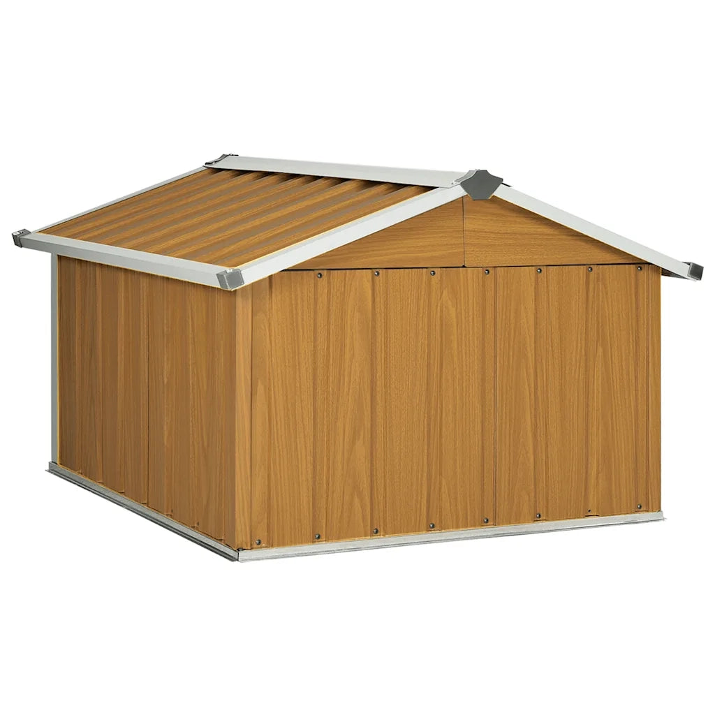 Capanno per Robot Tosaerba 92x97x63 cm Acciaio Zincato Marrone 150910