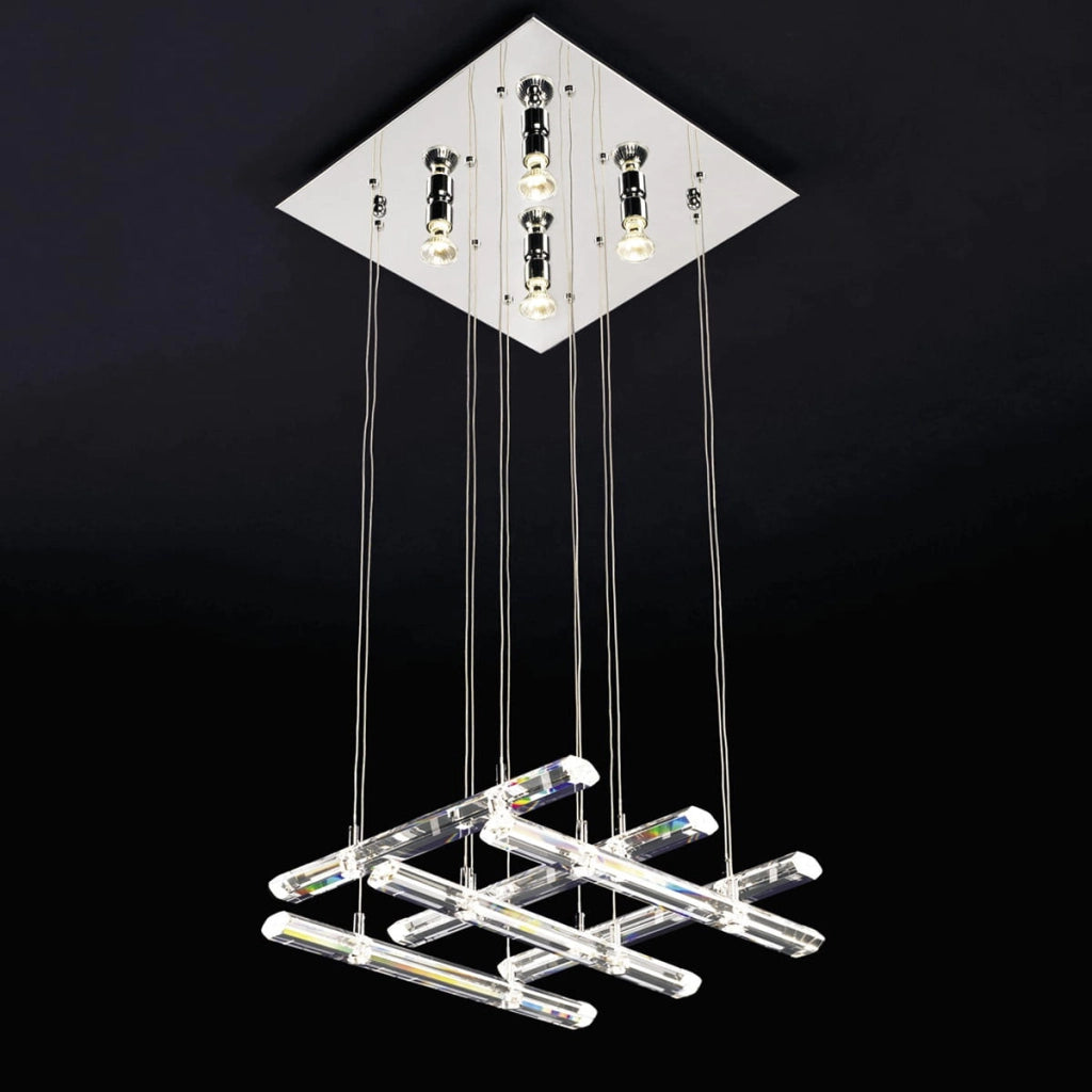 Lampadario Italux Diamond moderno cromato 16xGU10