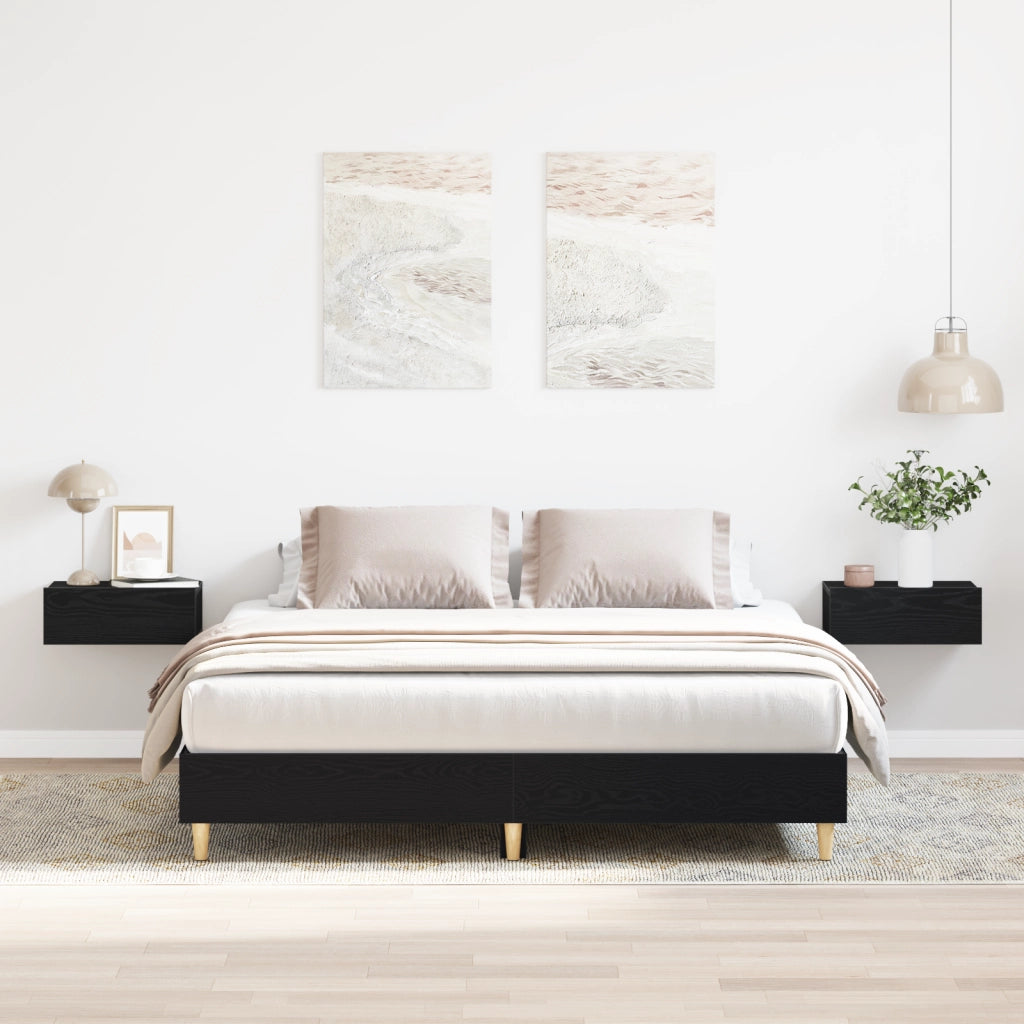Struttura letto rovere nero 150x200 cm