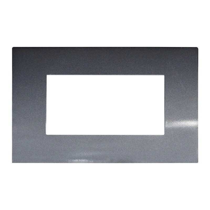 Placca Plastica Serie Venus 4P Colore Acciaio Scuro Compatibile Con Vimar Arke