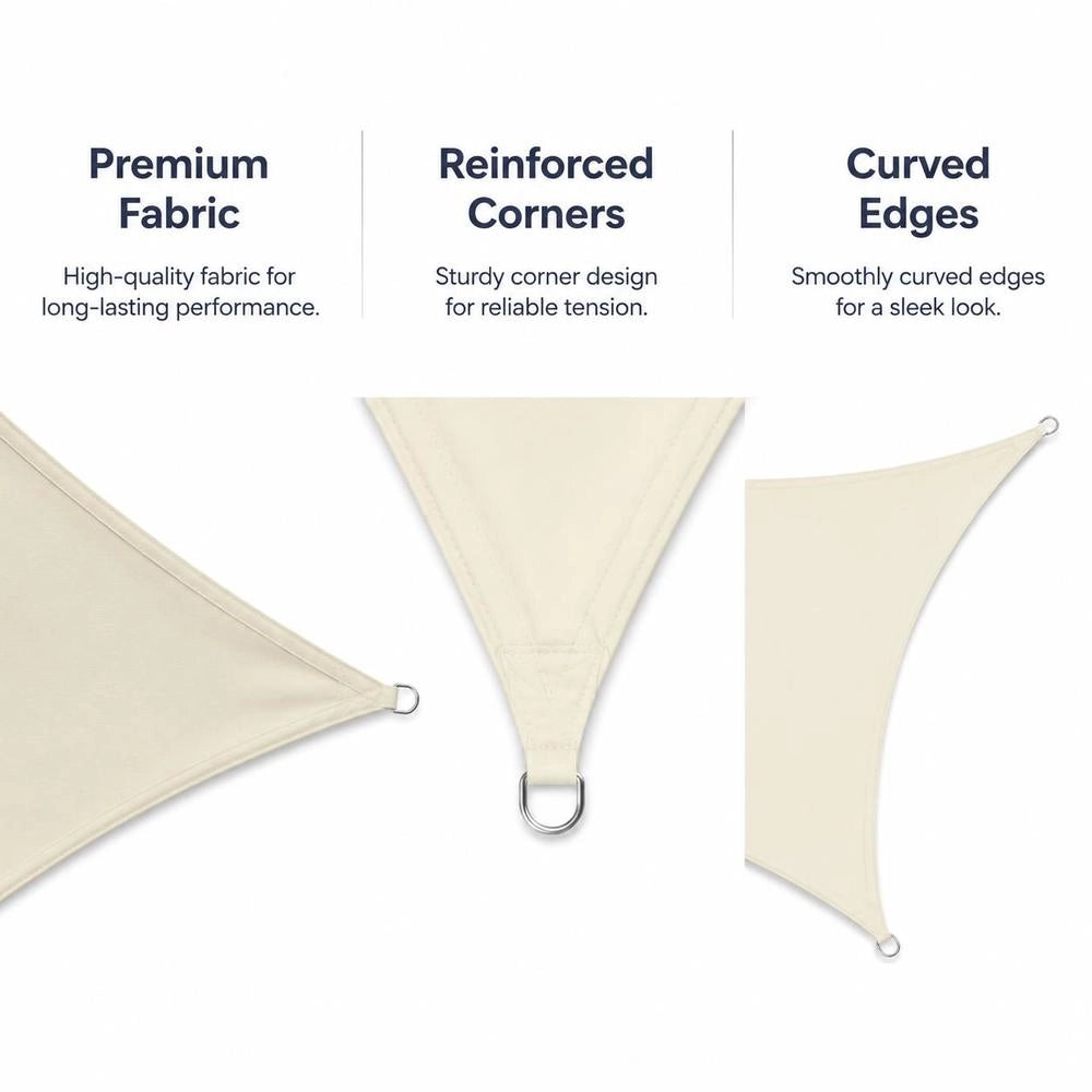 Sunshade Sail Oxford Fabric Triangular 4x5x5 M Cream