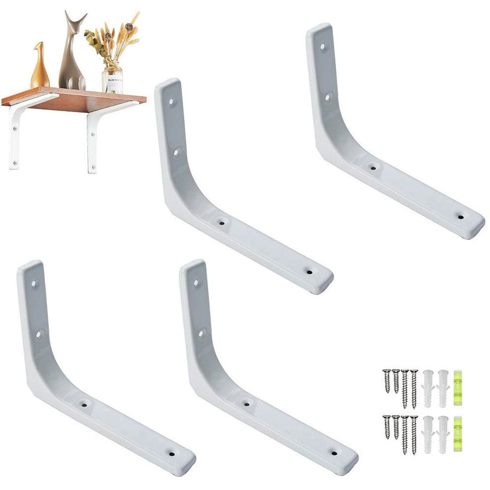 Trade Shop - Coppia Staffe Riggimensola Supporti Angolari 90° Colore Acciaio Silver 75x75mm -