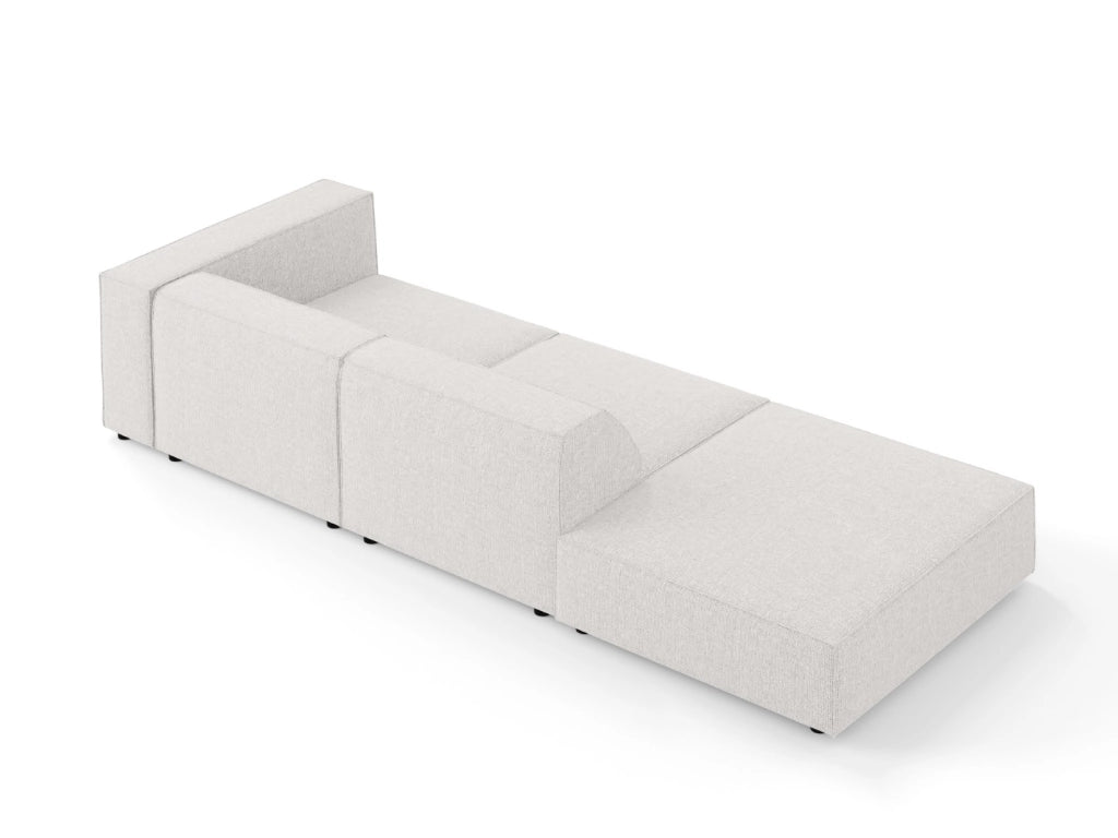Cosmopolitan Design - Divano sinistro "Arendal" 4 posti in ciniglia grigio chiaro 