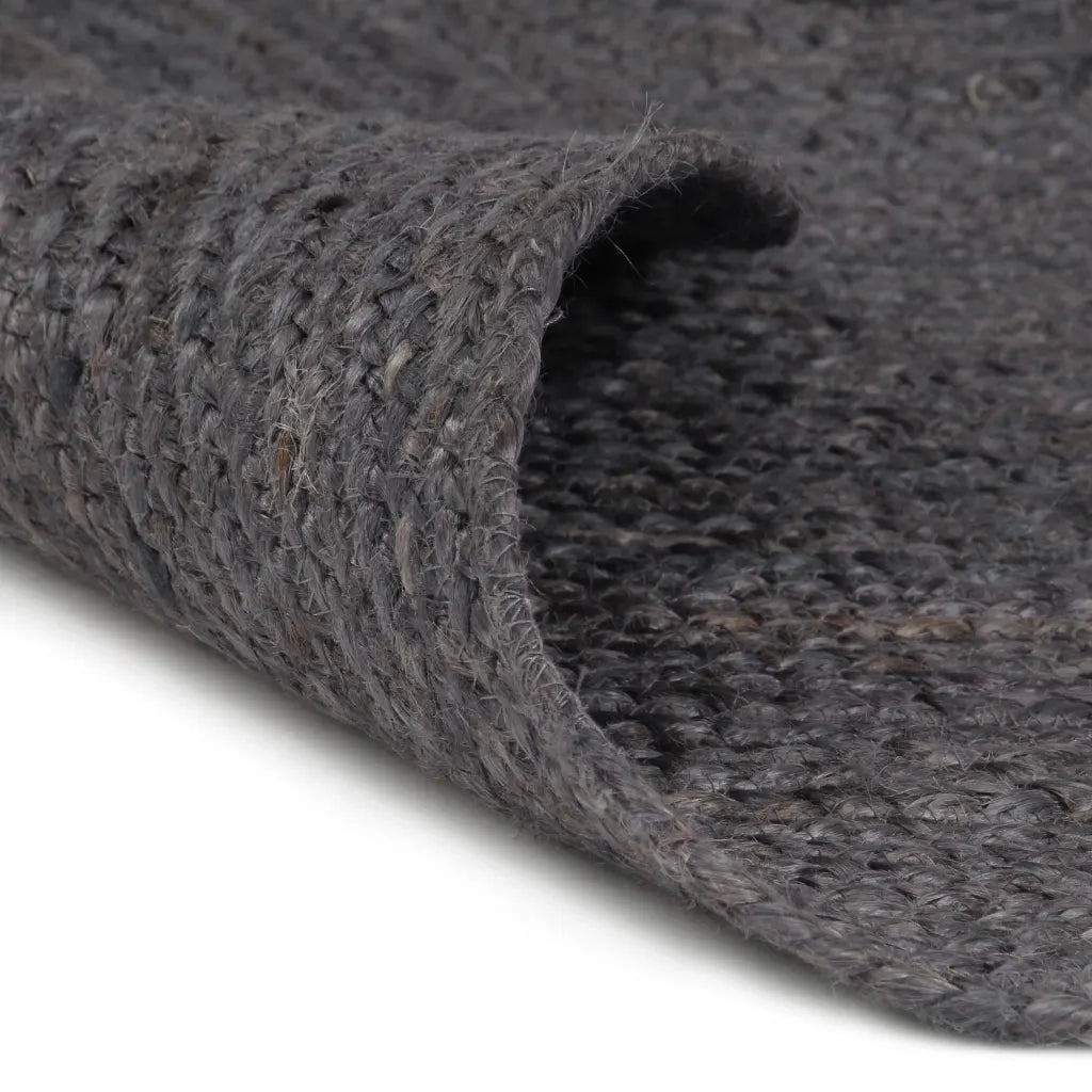 Tappeto Lavorato a Mano in Juta Rotondo 180 cm Grigio Scurocod mxl 127300