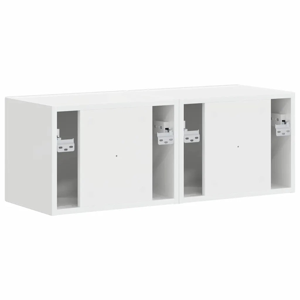 Mobile TV da parete 2 pcs Bianco Lucido 39 x 31 x 29,5 cm