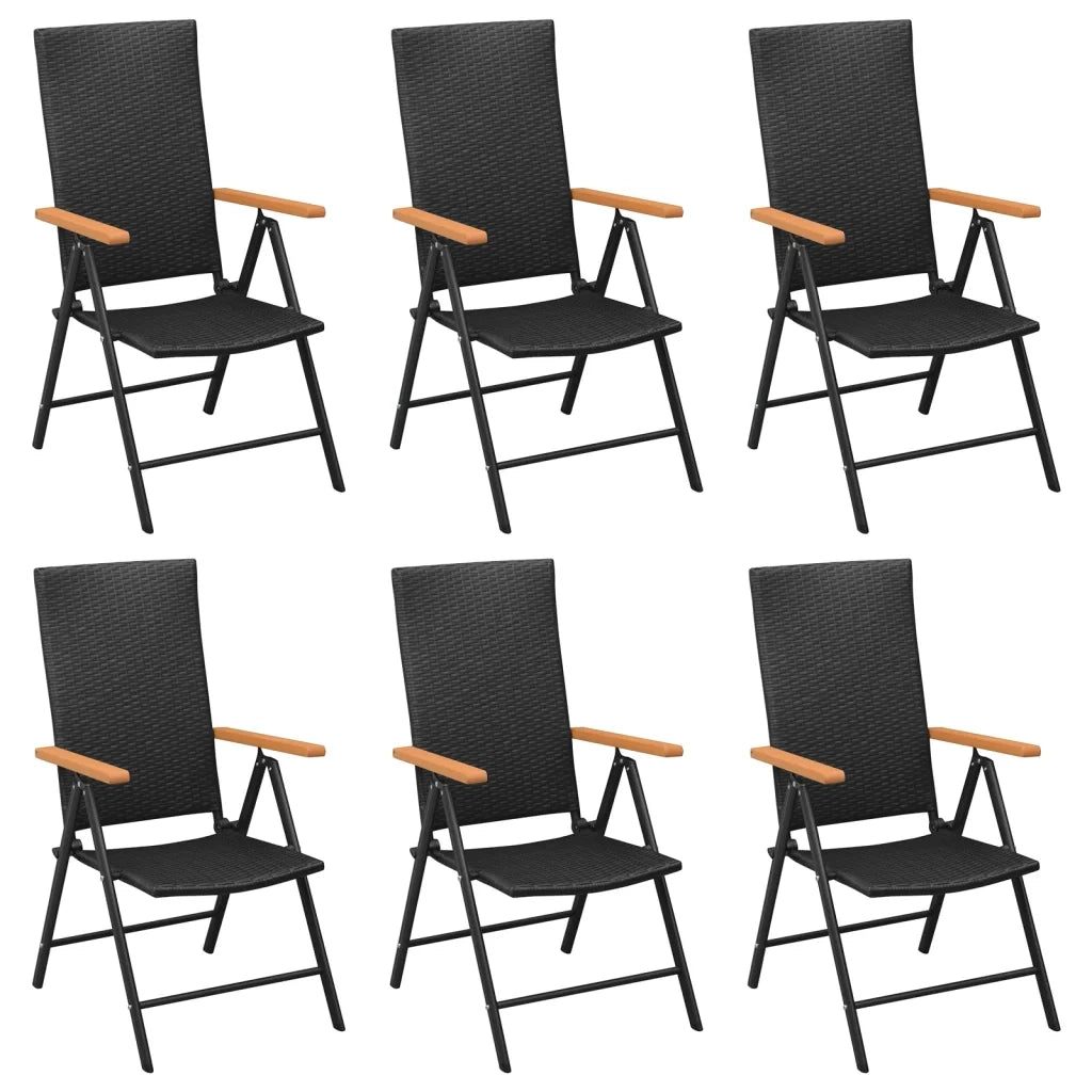 Set da Pranzo da Giardino 7 pz Nero e Marrone in Polyrattan cod mxl 47940
