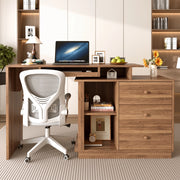 Scrivania Computer per Ufficio e Studio ¨C Minimal ¨C Legno Multistrato con 3 Cassetti e Ripiani
