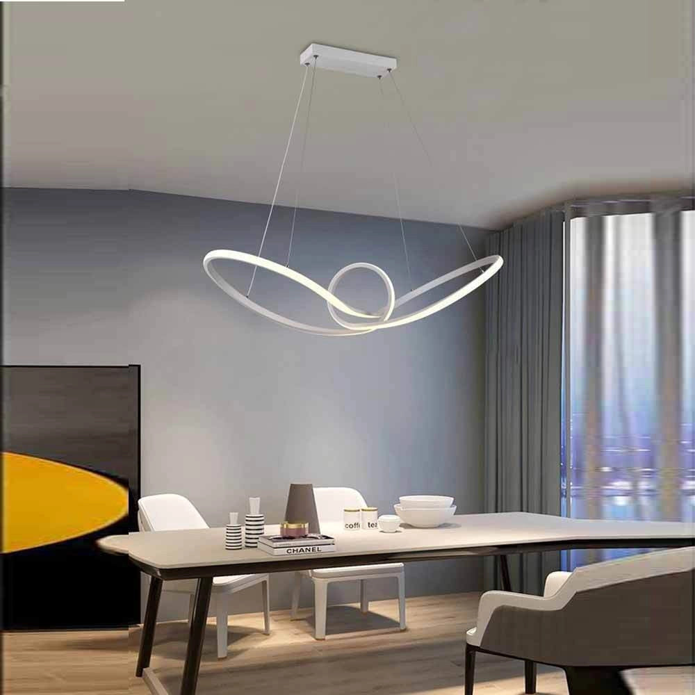 Trade Shop - Lampadario Led Moderno Forma Fiocco 38 Watt Tecnologia Cct 3 Temperature Di Luce A07-3c - Argento