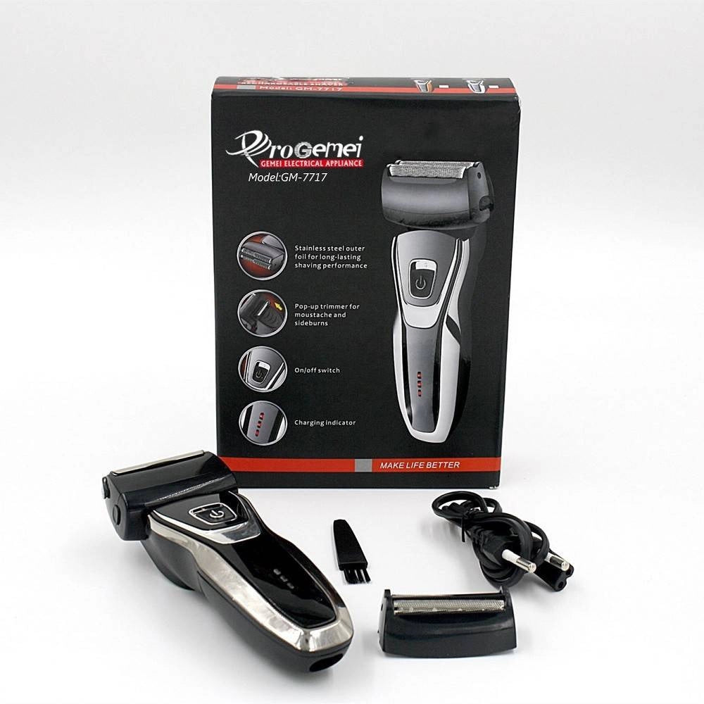 Trade Shop - Rasoio Per Barba Ricaricabile Professionale Elettrico Senza Fili Capelli Gm-7717 -