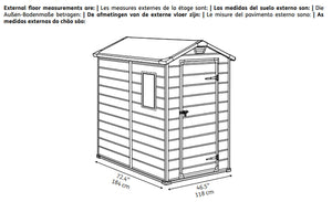 Casetta da Giardino Porta Attrezzi 130x192x198 cm in Resina Effetto Legno Keter Manor 4x6 Grigia