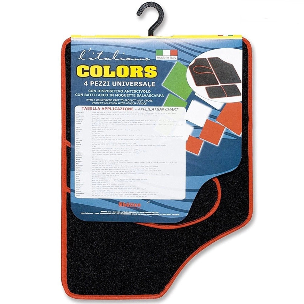 Trade Shop - Tappetini Auto Moquette 4 Pezzi Antiscivolo Con Battitacco Salvascarpa -