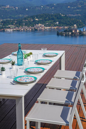 Tavolo Allungabile da Giardino 165/250x90x75 cm Anzio in Alluminio Bianco