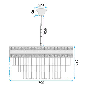 Lampada Cristal G047-cp 40cm Gold