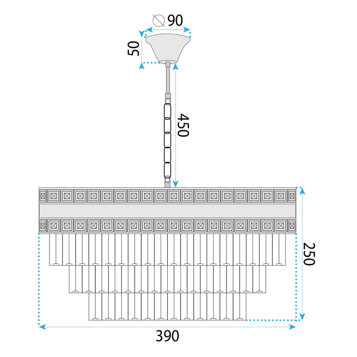 Lampada Cristal G047-cp 40cm Gold