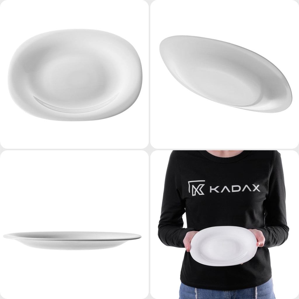 Set di stoviglie KADAX composto da 6 piatti, colore bianco.